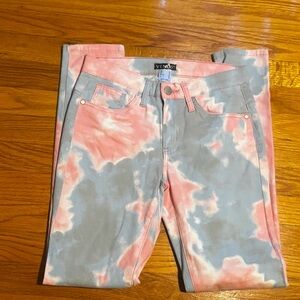 Venus Pink and Blue, White Tie-Dye Women's Jeans